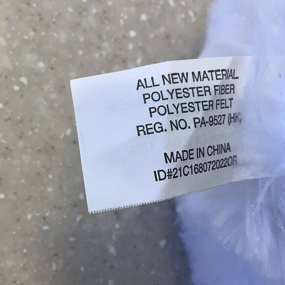 MEGA TOYS WHITE PINK BUNNY RABBIT PLUSH STUFFED ANIMAL POLKA DOT RIBBON TOY 12” - Picture 7 of 8